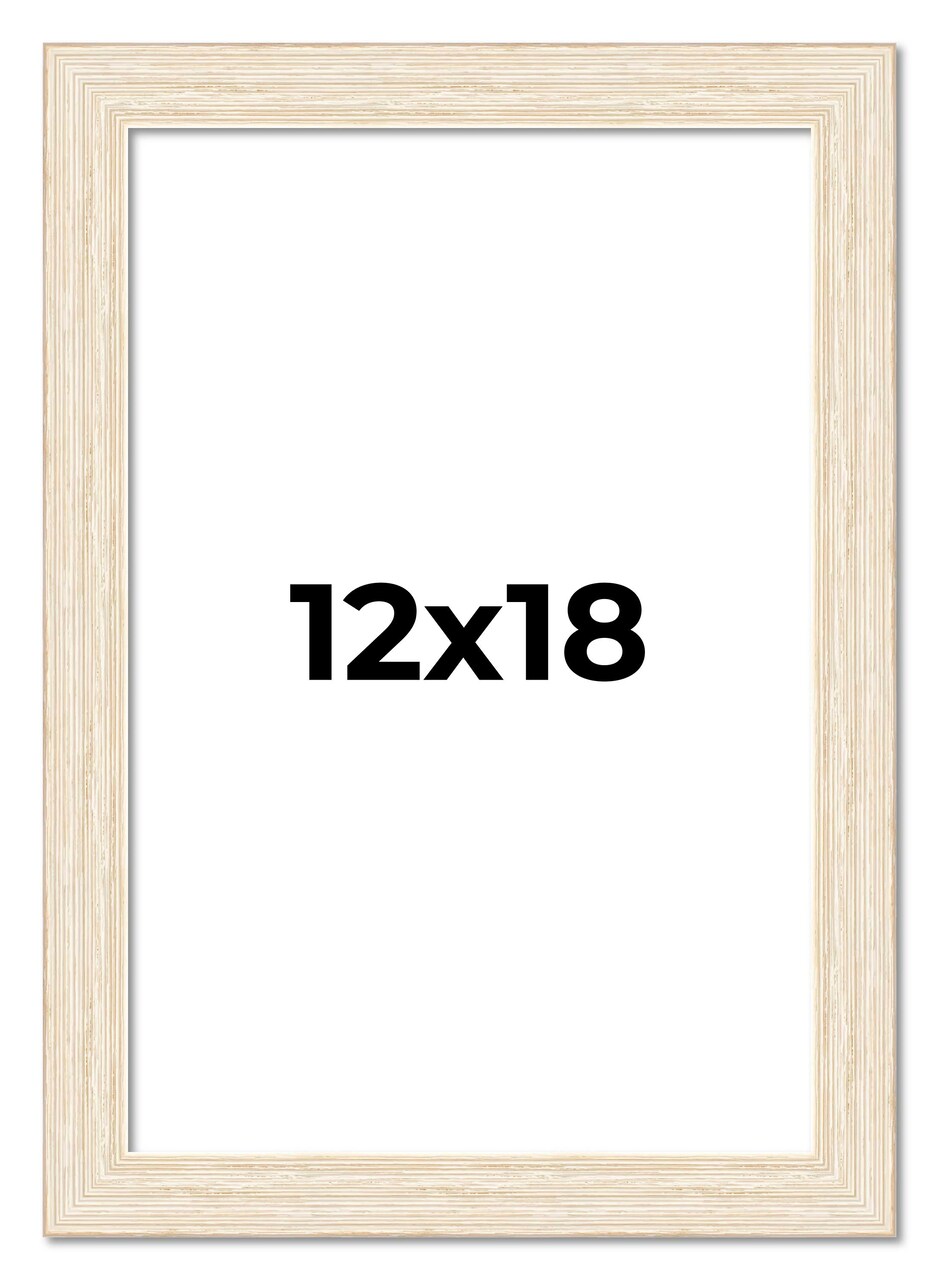 12x18 Wide Barnwood Picture Frame with UV-Resistant Acrylic & Acid Free Backing, Available in 6 Paint Finishes - Grey, Brown, White, and Black